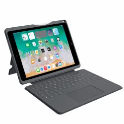 DEQSTER Smart Rugged Touch PLUS Teclado für iPad 10.2" [7./8./9. Gen.], QWERTY Layout 