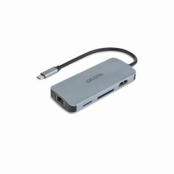 DICOTA D32062 hub de interfaz USB Tipo C Plata 