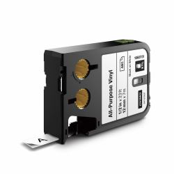DYMO XTL etiquetas multiuso de vinilo de 12 mmde color negro sobre fondo blanco 