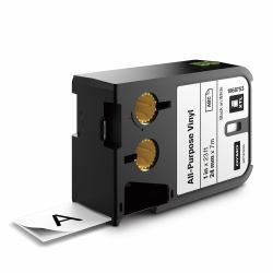 DYMO XTL etiquetas multiuso de vinilo de 24 mmde color negro sobre fondo blanco 