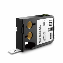 DYMO XTL tubo termorretráctil de 12 mmde color negro sobre fondo blanco 