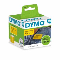 DYMO auténticos etiquetas de envío grandes / distintivos de identificación LW | Negro sobre amarilla | 54 mm x 101 mm | Rollo de 220 etiquetas Easy-Peel autoadhesivo | para rotuladoras LabelWriter 