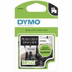 DYMO etiquetas D1 durables de nylon flexible | impresión negra sobre fondo blanco | 12 mm × 3,5 m | etiquetas autoadhesivas para etiquetadoras LabelManager | auténticas 