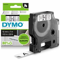 DYMO D1 etiquetas auténticas | impresión negra sobre fondo blanco | 12 mm × 7 m | etiquetas autoadhesivas para etiquetadoras LabelManager 