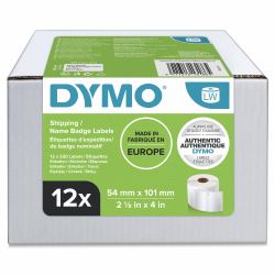 DYMO LW etiquetas auténticas de envío/tarjetas de identificación grandes | 54 mm × 101 mm | 12 rollos de 220 etiquetas autoadhesivas [2640 unidades] | para etiquetadoras LabelWriter 