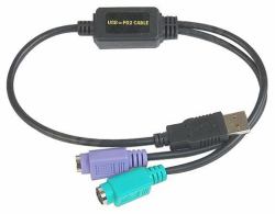 Datalogic ADP-203 Wedge to USB Adapter cable ps/2 0,5 m 2x 6-p Mini-DIN USB A Negro 