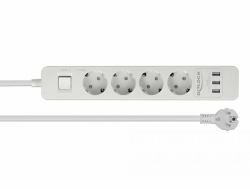 DeLOCK 11206 base múltiple 1,5 m 4 salidas AC Interior Blanco 