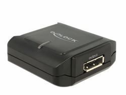 DeLOCK 11464 cambiador de género para cable Displayport 20 pin, DC 5V Displayport 20 pin Negro 
