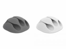 DeLOCK 18297 organizador de cables Soporte para cables Escritorio/pared Gris, Blanco 6 pieza[s] 