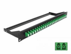 DeLOCK Panel de parches de fibra 19″ 24 puertos LC Duplex verde 