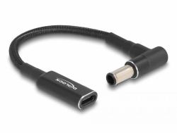 DeLOCK Cable adaptador para cable de carga de ordenador portátil USB Type-C hembra a Sony 6,0 x 4,3 mm macho en ángulo de 90° 15 cm 