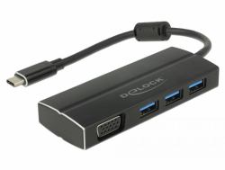 DeLOCK 63932 base para portátil y replicador de puertos USB 3.2 Gen 1 [3.1 Gen 1] Type-C Negro 