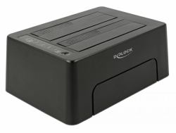 DeLOCK 63957 base de conexión para disco duro USB 3.2 Gen 2 [3.1 Gen 2] Type-C Negro 