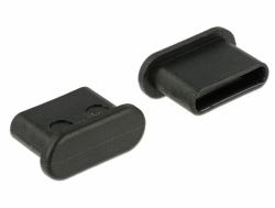 DeLOCK 64014 tapa de seguridad para enchufe USB Tipo C Negro 10 pieza[s] 