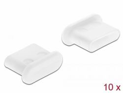 DeLOCK Cubierta antipolvo para USB Type-C hembra sin agarre 10 piezas en blanco 