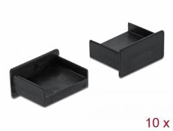 DeLOCK Cubierta antipolvo para USB Type-A hembra sin agarre 10 piezas en negro 