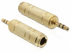 DeLOCK 65360 cambiador de género para cable 3.5 mm 6.35 mm Oro 
