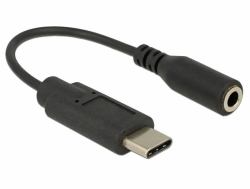 DeLOCK 65842 cable de teléfono móvil Negro 0,14 m USB C 3,5mm 