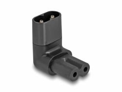DeLOCK Adaptador de poder IEC 60320 - C8 a C7, macho/hembra, 2,5 A, en ángulo de 90° 