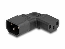 DeLOCK Adaptador de poder IEC 60320 - C14 a C13, macho/hembra, 10 A, 90° ángulo izquierdo/ángulo derecho. 