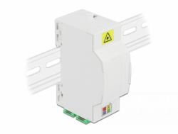 DeLOCK Caja de conexión de fibra óptica para carril DIN 4 x SC Simplex o LC Duplex 