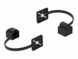 DeLOCK Cubierta antipolvo para RJ45 macho con clip de montaje negro 