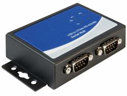 DeLOCK 87586 convertidor, repetidor y aislador en serie Negro 
