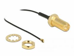 DeLOCK Antena Cable RP-SMA mampara hembra a I-PEX Inc., MHF 4 macho 0.81 35 cm longitud de hilo 35 mm 
