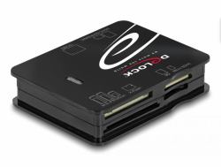 DeLOCK Lector de tarjetas USB 2.0 para tarjetas de memoria CF/SD/Micro SD/MS/xD/M2 