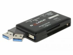 DeLOCK Lector de tarjetas SuperSpeed USB 5 Gbps para tarjetas de memoria CF/SD/Micro SD/MS/M2/xD 