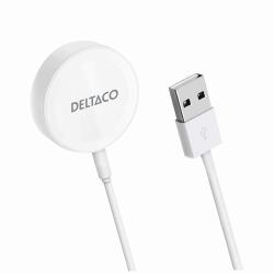 Deltaco AWC-100 cargador de dispositivo móvil Reloj inteligente Blanco USB Cargador inalámbrico Interior 