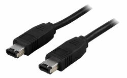 Deltaco FW-2 cable firewire 2 m 6-p Negro 