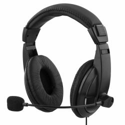 Deltaco HL-56 auricular y casco Auriculares Alámbrico Diadema Llamadas/Música Negro 