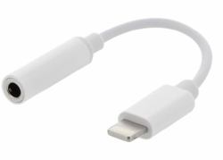 Deltaco IPLH-595 cable de teléfono móvil Blanco 0,065 m 3,5mm Lightning 