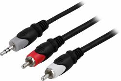 Deltaco MM-145 cable de audio 20 m 3,5mm RCA Negro 