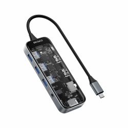 Deltaco USBC-HDMI30 base para portátil y replicador de puertos USB Tipo C Transparente 