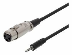 Deltaco XLR-2000 cable de audio 1,5 m 3,5mm Negro 