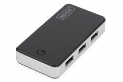 Digitus Concentrador USB 3.0, 4 puertos, color negro 