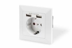 Digitus DA-70613 toma de corriente 2x USB Blanco 