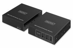 Digitus Extensor USB 3.2 Gen1 CAT, 5 Gbps, 4 puertos: 3x USB-A / 1x USB-C, 100m 