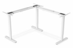 Digitus Bastidor de mesa de altura regulable eléctricamente, en forma de L 90°, motor triple, 2 niveles, blanco 