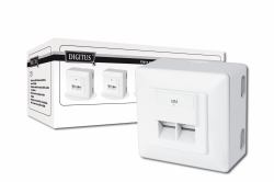 Digitus CAT 6, Cl. E toma de corriente RJ-45 Blanco 
