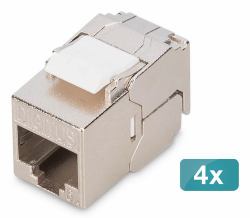 Digitus CAT 6A COMPACT KEYSTONEMODUL 4X - SHIELDED TOOL-FREE CONNECTION