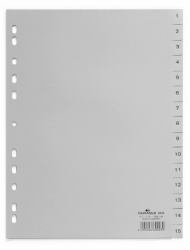 Durable 652410 lengüeta de índice Separador numérico con pestaña Polipropileno [PP] Gris 