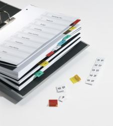 Durable 840500 lengüeta de índice Separador en blanco con pestaña Azul, Verde, Rojo, Amarillo 