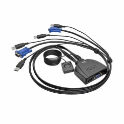 Eaton Tripp Lite B032-VU2 Cable KVM USB / VGA de 2 Puertos con cables y USB para Compartir Perifericos 