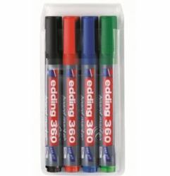 Edding 360/4 S marcador 4 pieza[s] Negro, Azul, Verde, Rojo 