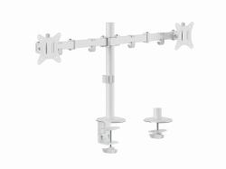 Equip Soporte de escritorio articulado para dos monitores de 17«-32», blanco 