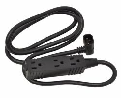 Ergotron SV 3-Outlet Power Strip caja de tomacorriente Negro 