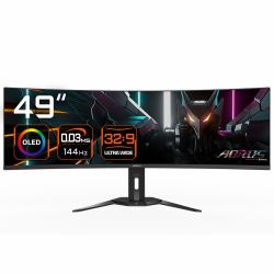 GIGABYTE Monitor de juegos curvo CO49DQ OLED - 5120x1440 [DQHD], 1800R, 144Hz, 0.03ms, KVM, FreeSync Premium Pro, HDMI 2.1 